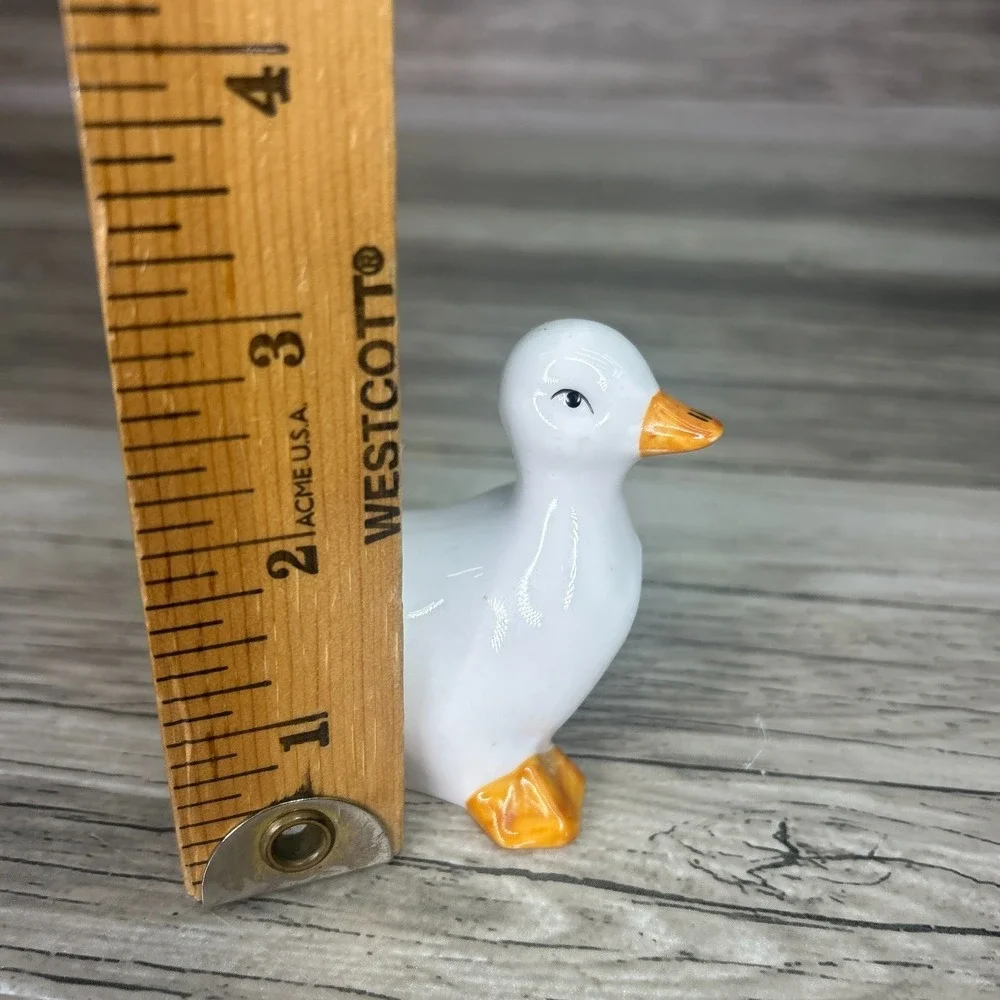 Vtg Ceramic White Duck Goose Napkin Rings Single Farmhouse Country Kitchen